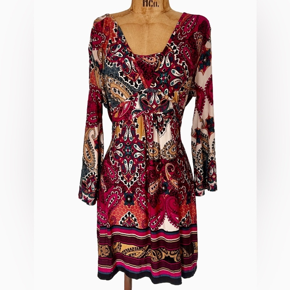 VENUS Fuchsia Belled Sleeve Sundress M - Picture 1 of 9